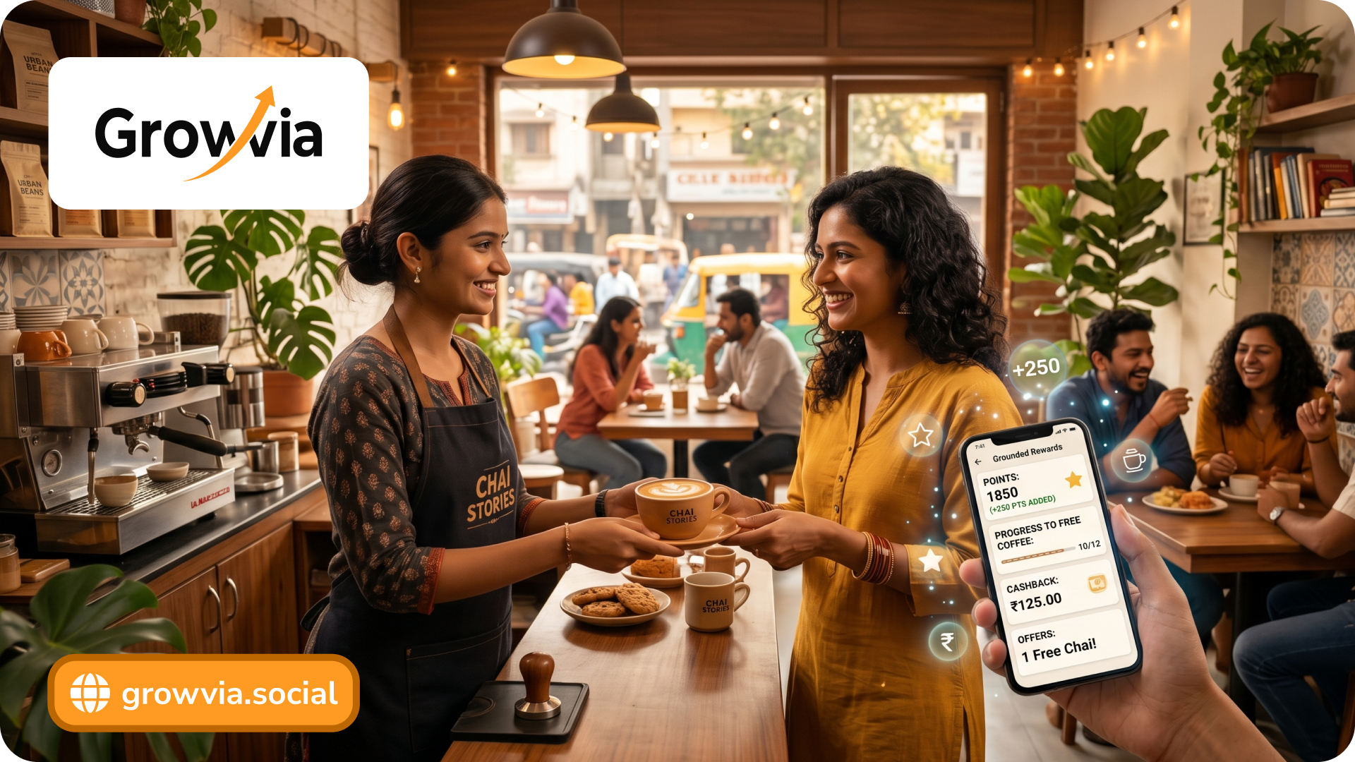 cafe shop loyalty programme rewards card for customers